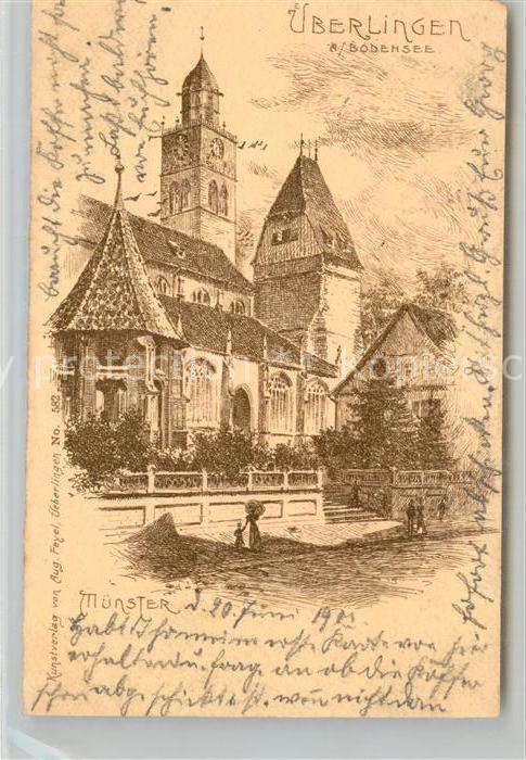 ueberlingen Bodensee Muenster Kuenstlerkarte