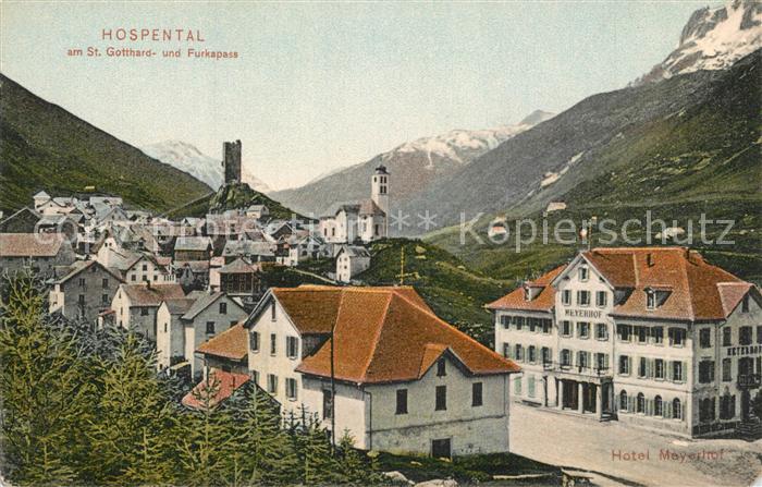 Hospental am St Gotthard und Furkapass