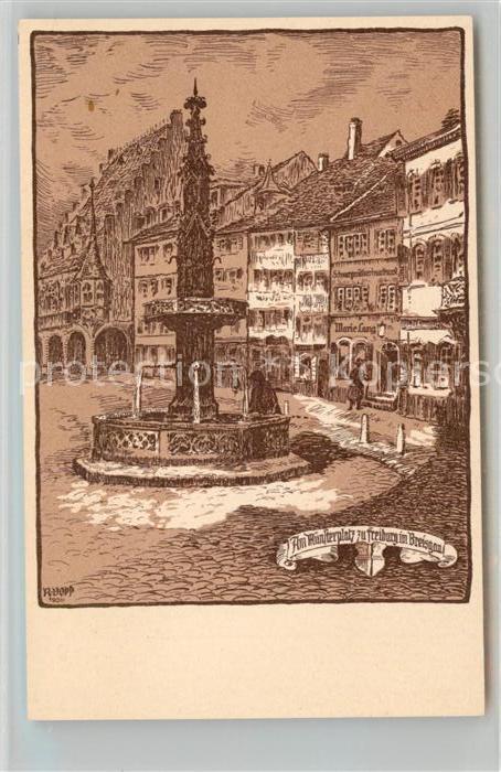 Freiburg Breisgau Muensterplatz Brunnen