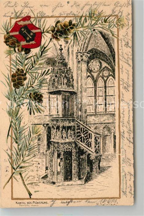 Freiburg Breisgau Kanzel des Muensters Zeichnung
