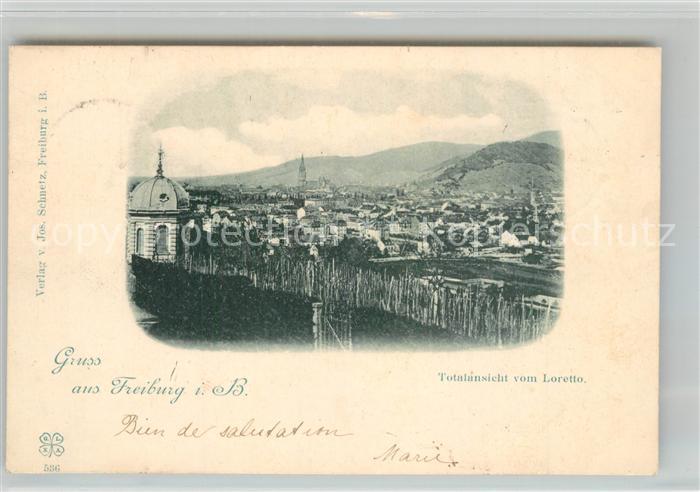 Freiburg Breisgau Blick vom Loretto