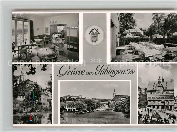 TueBINGEN BW Cafe Weinstube Schwend Gaststube Terrasse Teilansicht