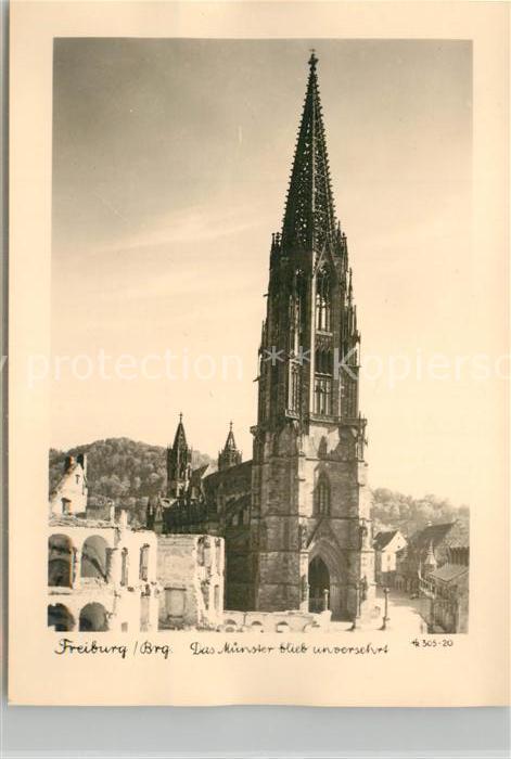 Freiburg Breisgau Unversehrtes Muenster nach Fliegerangriff