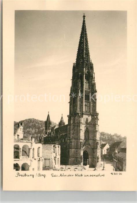 Freiburg Breisgau Unversehrtes Muenster nach Fliegerangriff