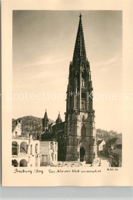 Freiburg Breisgau Unversehrtes Muenster nach Fliegerangriff