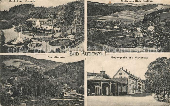 Bad Kudowa Niederschlesien Schloss Kurpark Landschaftspanorama Eugenquelle Marie