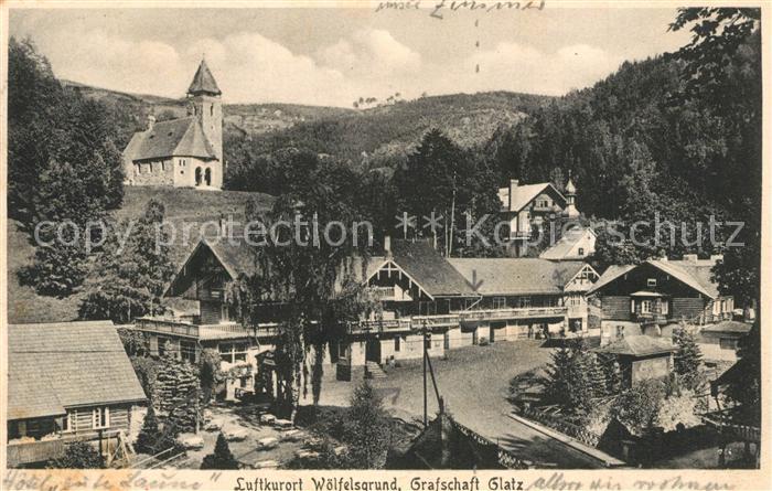 Woelfelsgrund Glatz Ortsansicht mit Kirche