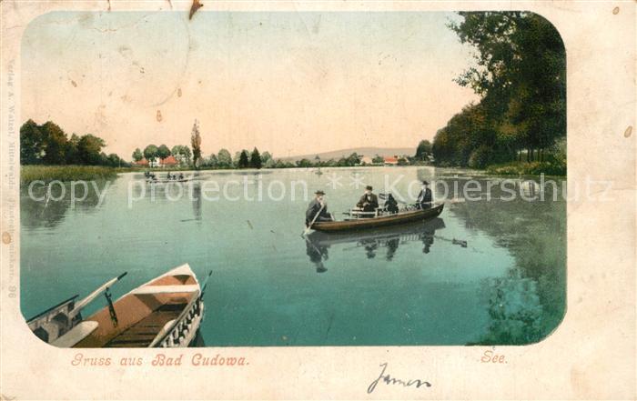 Bad Kudowa Niederschlesien Bootfahren auf dem See