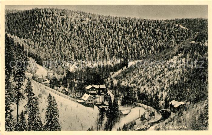 Bad Reinerz Niederschlesien Landschaftspanorama Schmelzetal im Winter