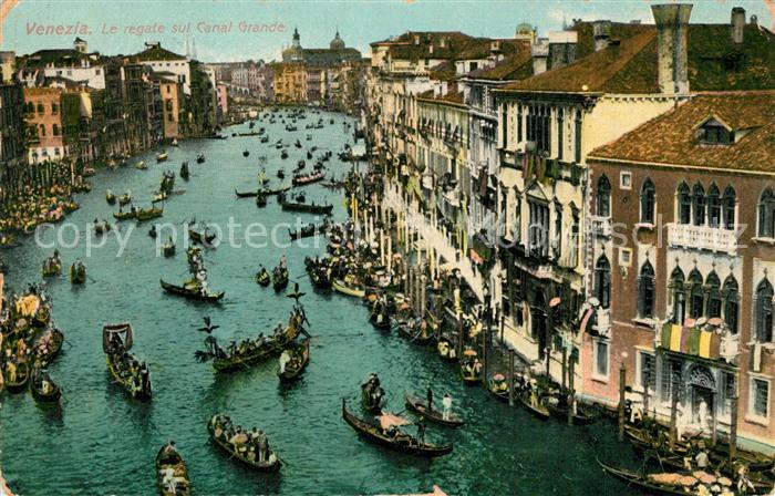 Venezia Venedig Le regate sul Canal Grande