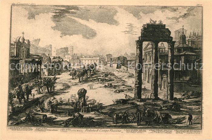 Roma Rom Veduta di Campo Vaccino Kuenstlerkarte