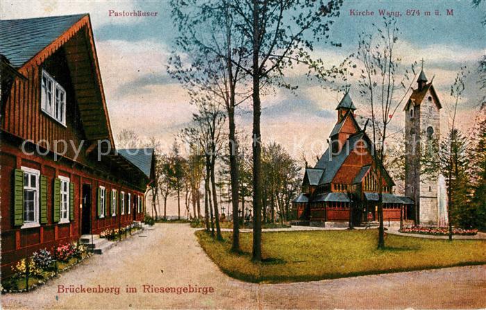 Brueckenberg Riesengebirge Pastorhaeuser Kirche Wang