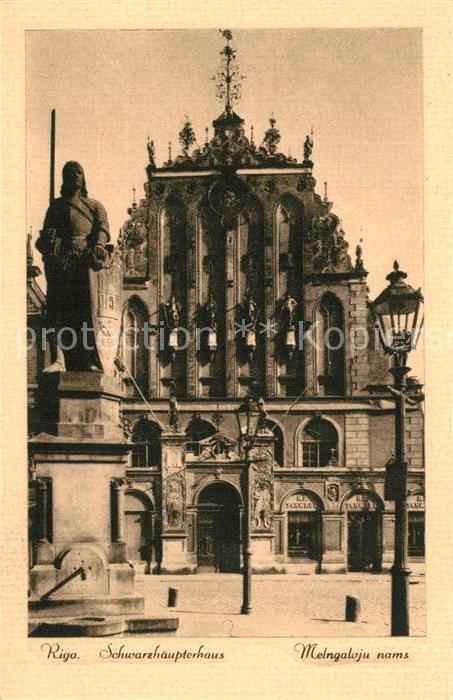 Riga Lettland Schwarzhaupterhaus Denkmal Roland