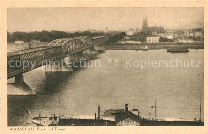 Warszawa Panorama auf Praga Bruecke
