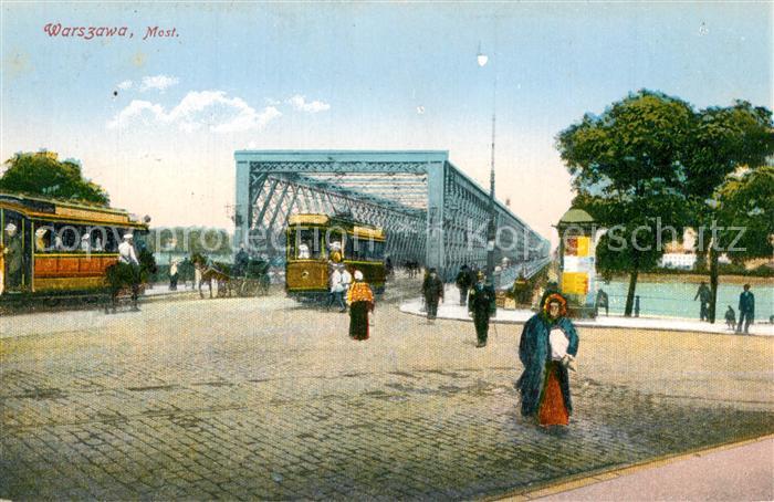 Warszawa Strassenbahn Stahlbruecke