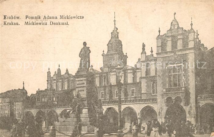 Krakau Krakow Mickiewicz Denkmal