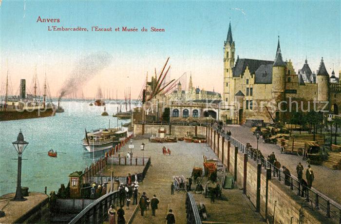 Anvers Antwerpen Embarcadère Escaut et Musee du Steen