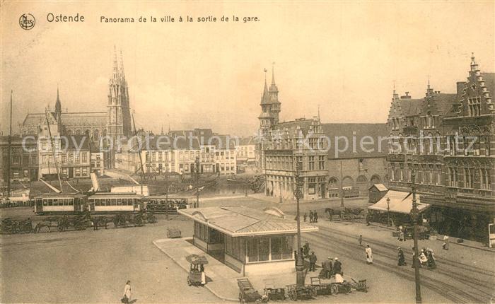 Ostende Oostende Panorama de la ville a la sortie de la gare