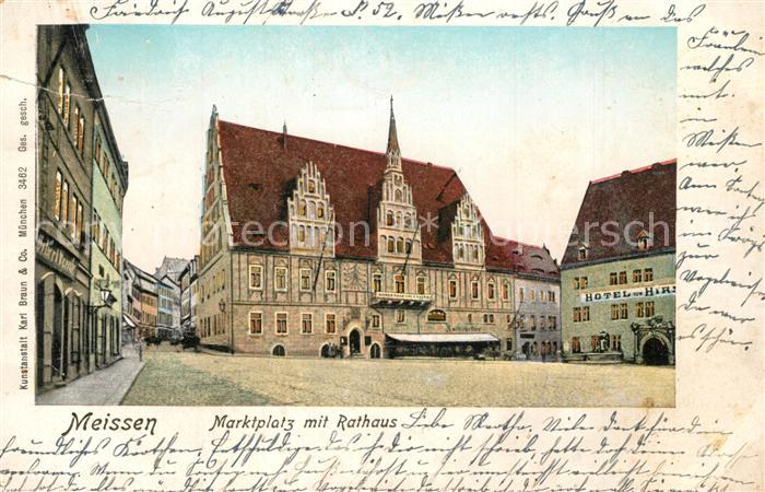 Meissen Elbe Sachsen Marktplatz Rathaus