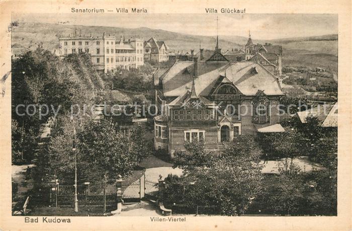 Bad Kudowa Niederschlesien Sanatorium Villa Maria Villa Glueckauf