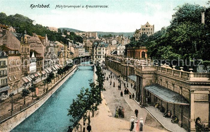 Karlsbad Eger Muehlbrunnquai Kreuzstrasse