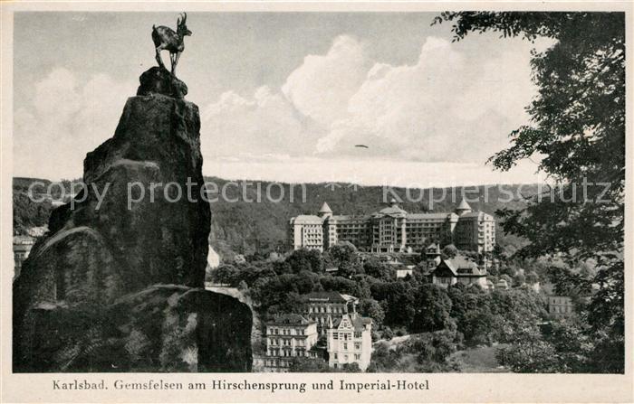 Karlsbad Eger Gemsfelsen am Hirschensprung Imperial-Hotel