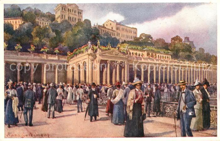 Karlsbad Eger Muehlbrunn-Kolonnade Kuenstlerkarte Hans Soetzinger