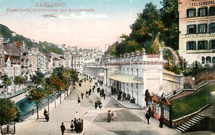 Karlsbad Eger Felsenquelle Muehlbrunnen Sprudelstrasse
