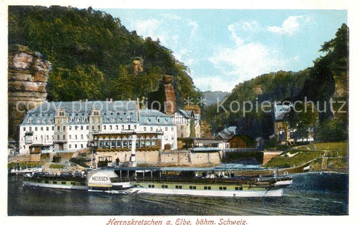 Herrnskretschen Boehmen Dampfer Meissen