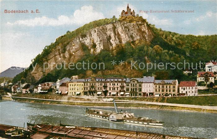 Bodenbach-Tetschen Boehmen Berg-Restaurant Schaeferwand Dampfer