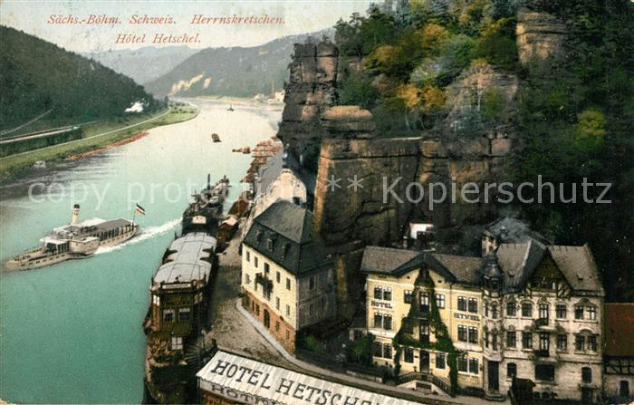 Herrnskretschen Boehmen Hotel Hetschel