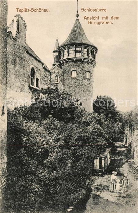 Teplitz-Schoenau Teplice Schlossberg Burggraben