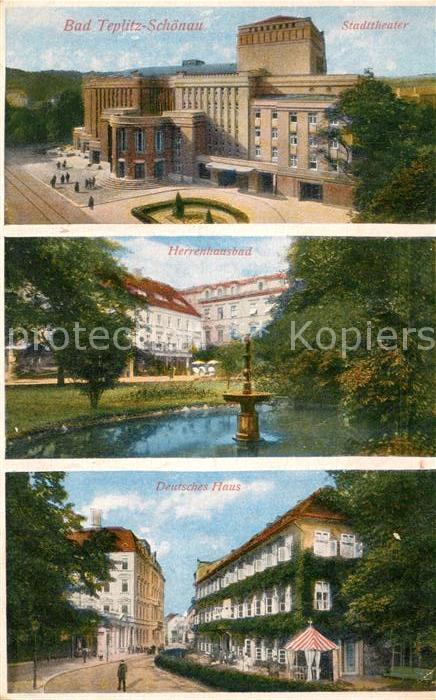 Teplitz-Schoenau Teplice Stadttheater Herrenhausbad Deutsches Haus