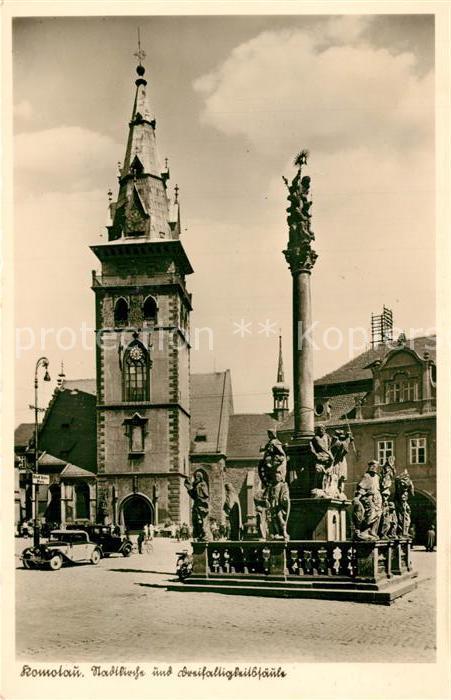 Komotau Stadtkirche Dreifaltigkeitssaeule