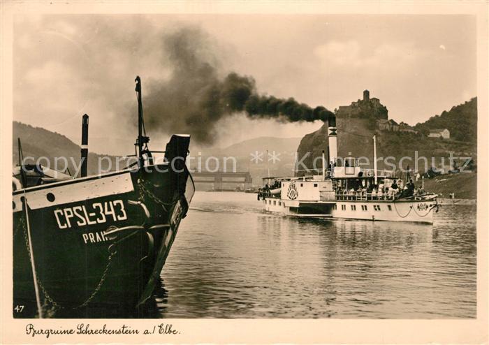 Schreckenstein Burg Strekov Dampfer Diesbar