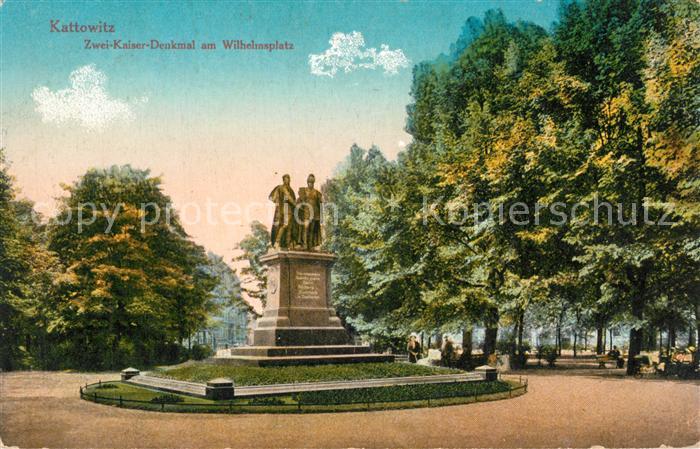 Kattowitz Oberschlesien Zwei Kaiser Denkmal am Wilhelmsplat