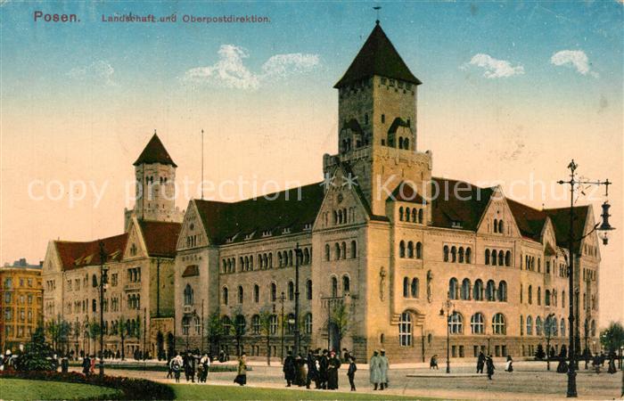 Posen Poznan Landschaft und Oberpostdirektion