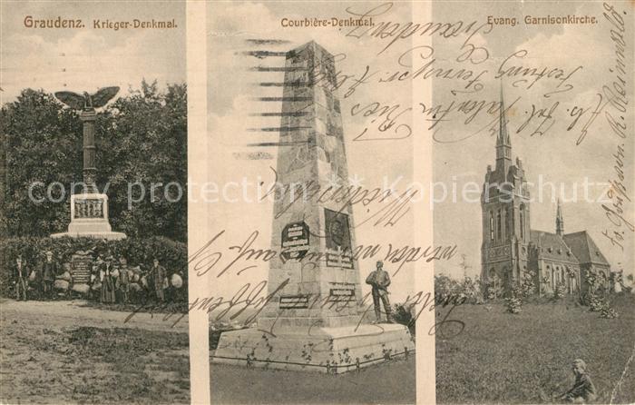 Graudenz Westpreussen Krieger Denkmal Courbiere Denkmal Ev Garnisonkirche