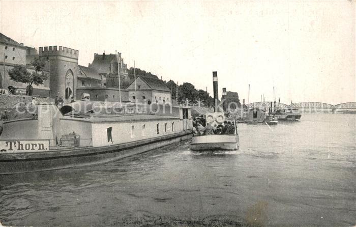 Thorn Westpreussen Torun Weichselufer mit Faehre