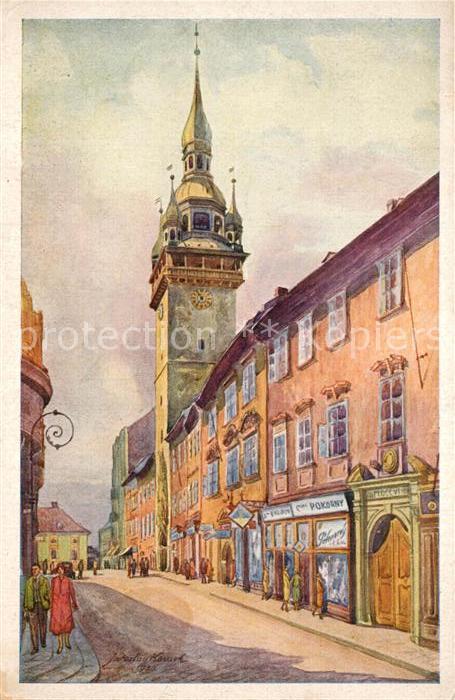 Brno Bruenn Rathaus Kuenstlerkarte