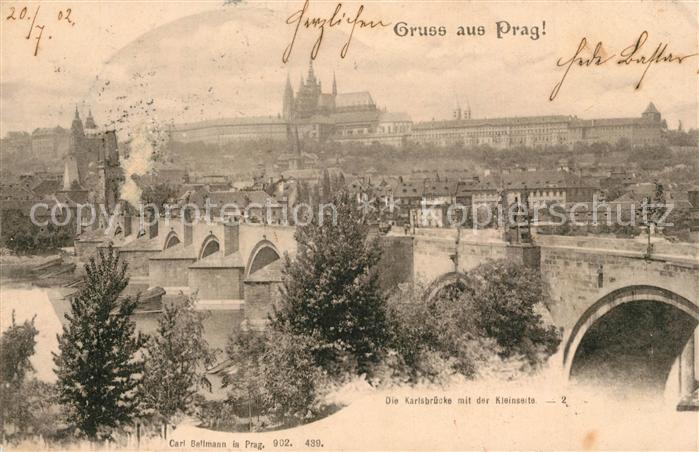 Prag Prahy Prague Karlsbruecke mit der Kleinseite
