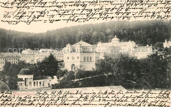 Marienbad Tschechien Boehmen Kirchenplatz vom Kreuzberg