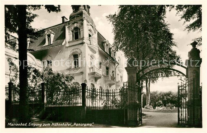 Marienbad Tschechien Boehmen Eingang zum Hoehenhotel Panorama