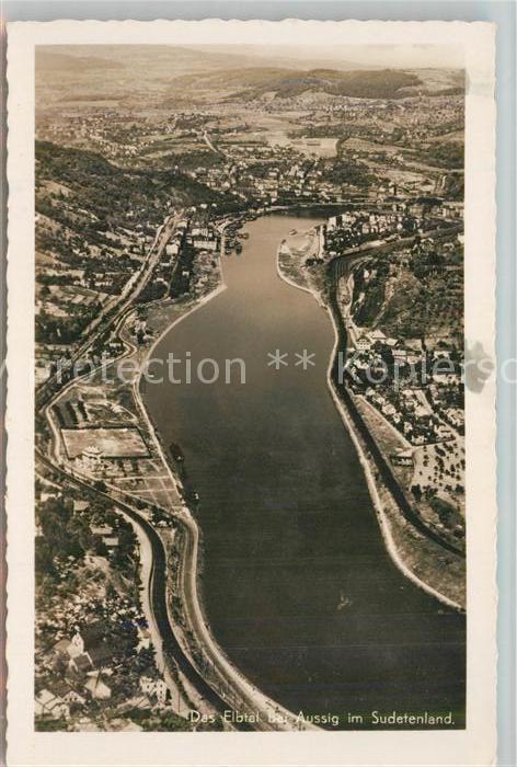 Aussig Tschechien Elbtal Fliegeraufnahme
