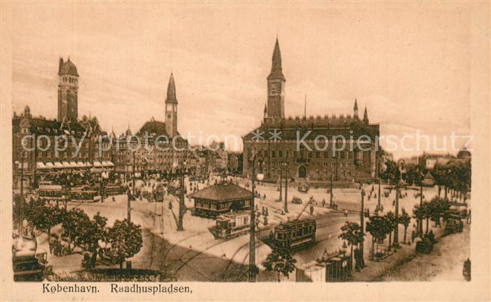 Kopenhagen Raadhuspladsen Strassenbahn