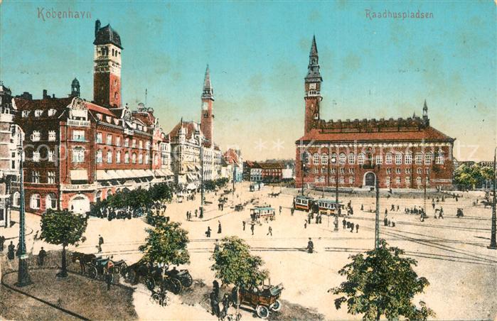 Kopenhagen Raadhuspladsen Strassenbahn