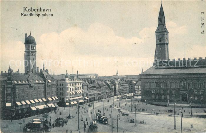 Kopenhagen Raadhuspladsen Strassenbahn