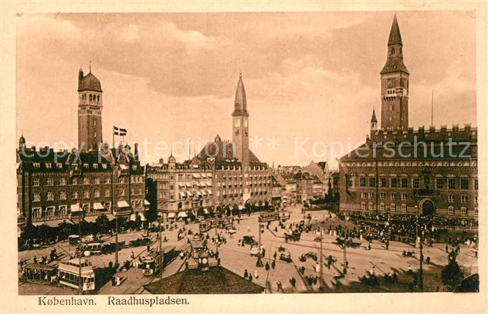 Kopenhagen Raadhuspladsen Strassenbahn