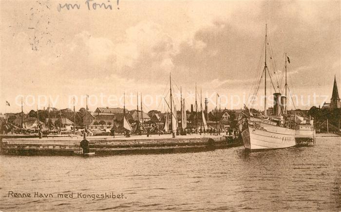 Ronne Havn med Kongeskibet