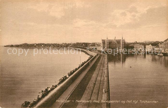 Helsinger Havnparti med Banegaarden og Kgl. Toldkammer
